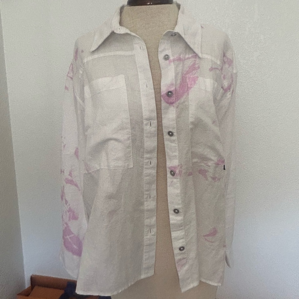 DKNY jeans womens tie dye button down